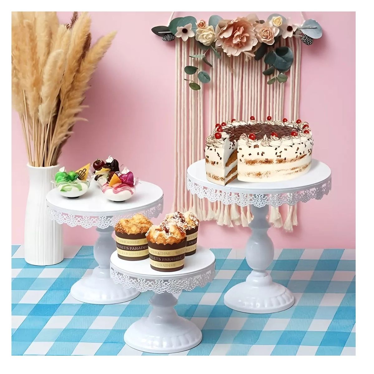 Pasteleria - Set 6 Bases Para Tortas Porta Cupcakes Alzadores Candy Bar