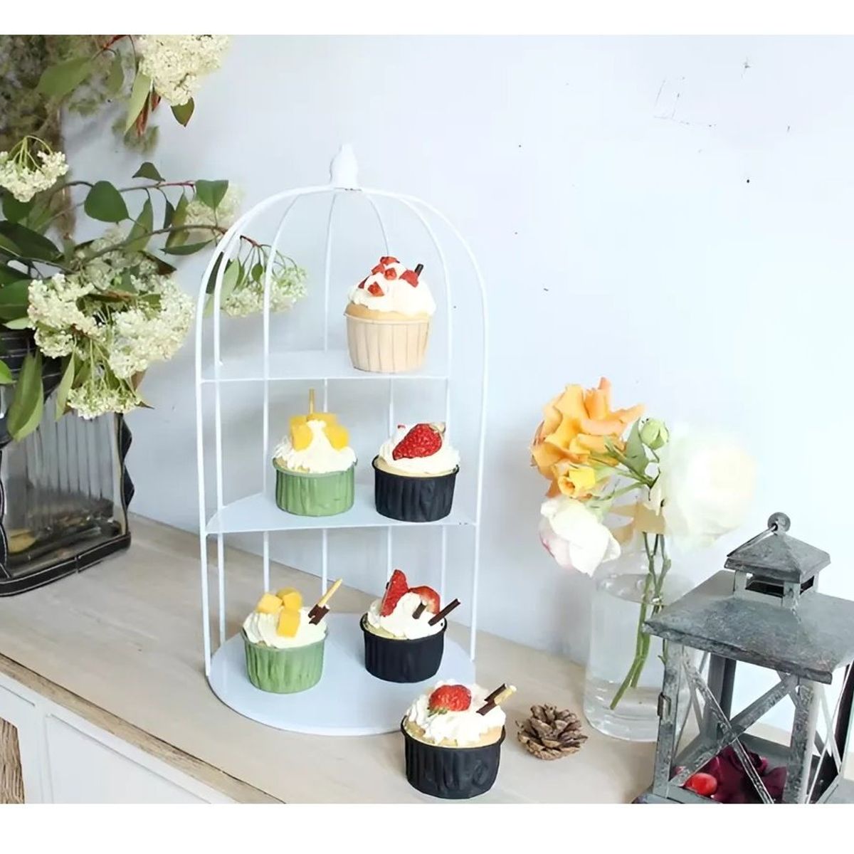Pasteleria - Porta Cupcakes Porta Tortas Base Para Cupcakes Jaula 35cm