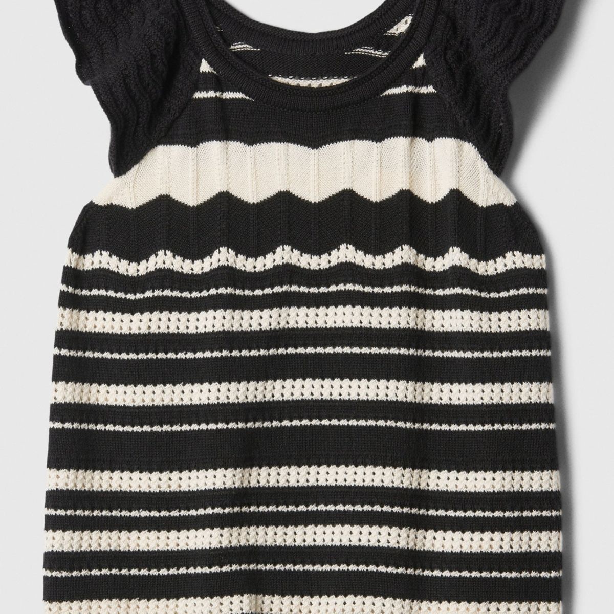 GAP - Blusa Niña Crochet Vuelos Negro GAP