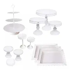 Pasteleria - Set 12 Bases Para Tortas Alzadores Candy Bar Porta Cupcakes