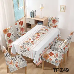 GENERICO - Set de mantel impermeables + 6 fundas de sillas