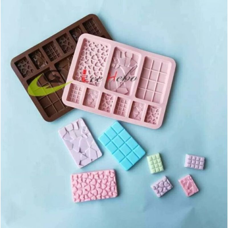 GENERICO - Molde SIilicona Para Chocolate Mini Corazones Mini cuadrados