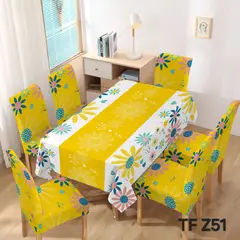 GENERICO - Set de mantel impermeables + 6 fundas de sillas