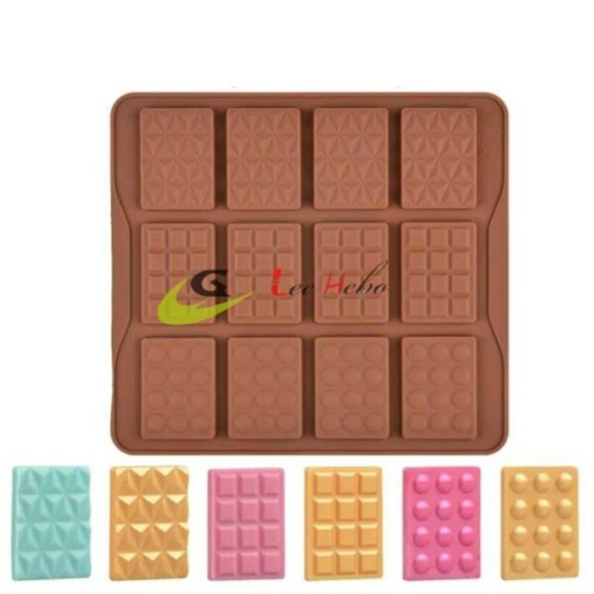 GENERICO - Molde SIilicona Para Chocolate Cuadrados-Circulos-Triangulos