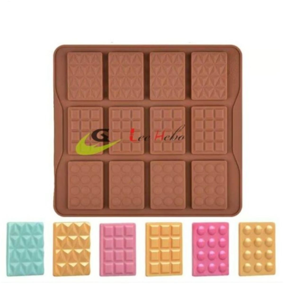 GENERICO - Molde SIilicona Para Chocolate Cuadrados-Circulos-Triangulos