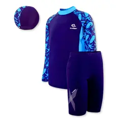 JUMP KIDS - Traja De Baño 2 Piezas Manga Larga Niño Azul Oscuro