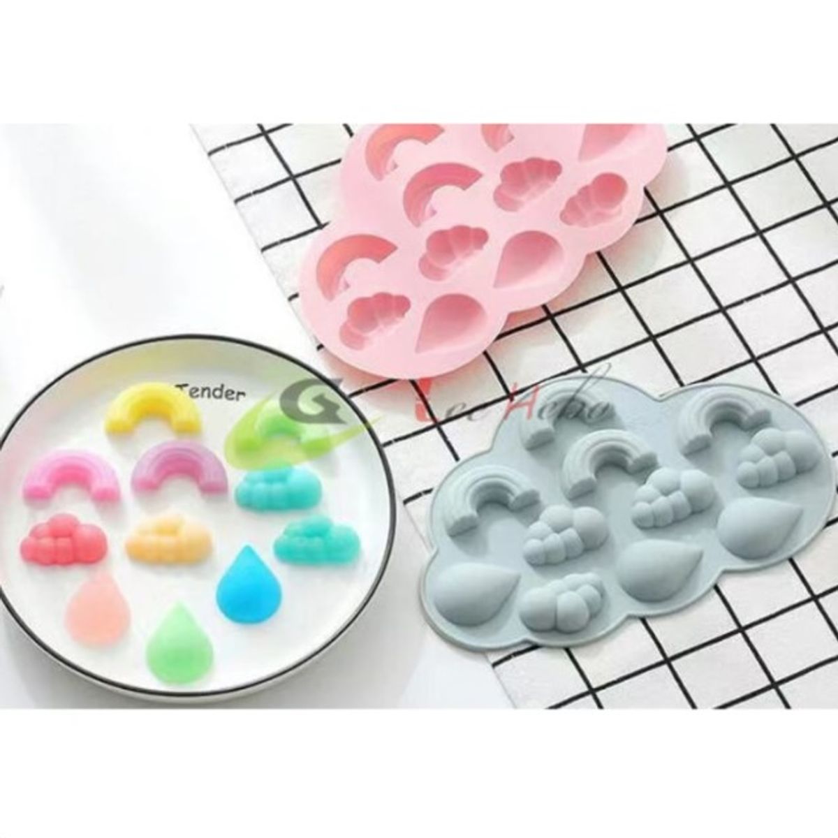 GENERICO - Molde Silicona Para Chocolate Forma Arcoiris-Gota
