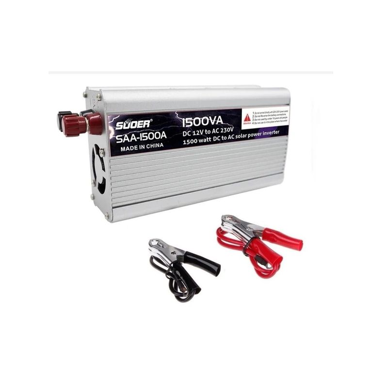 ANGELES DEL HOGAR - Inversor Voltaje Corriente 12va 220v Auto Portatil 1500w
