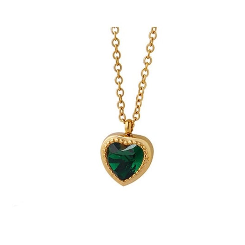 LUX JOYAS - Collar Baño Oro 18K Corazón Circón