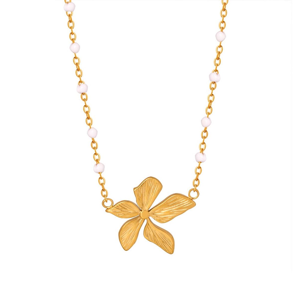 LUX JOYAS - Collar Baño Oro 18k Flor