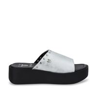 Sandalia Mujer Plateada Plataforma 53730
