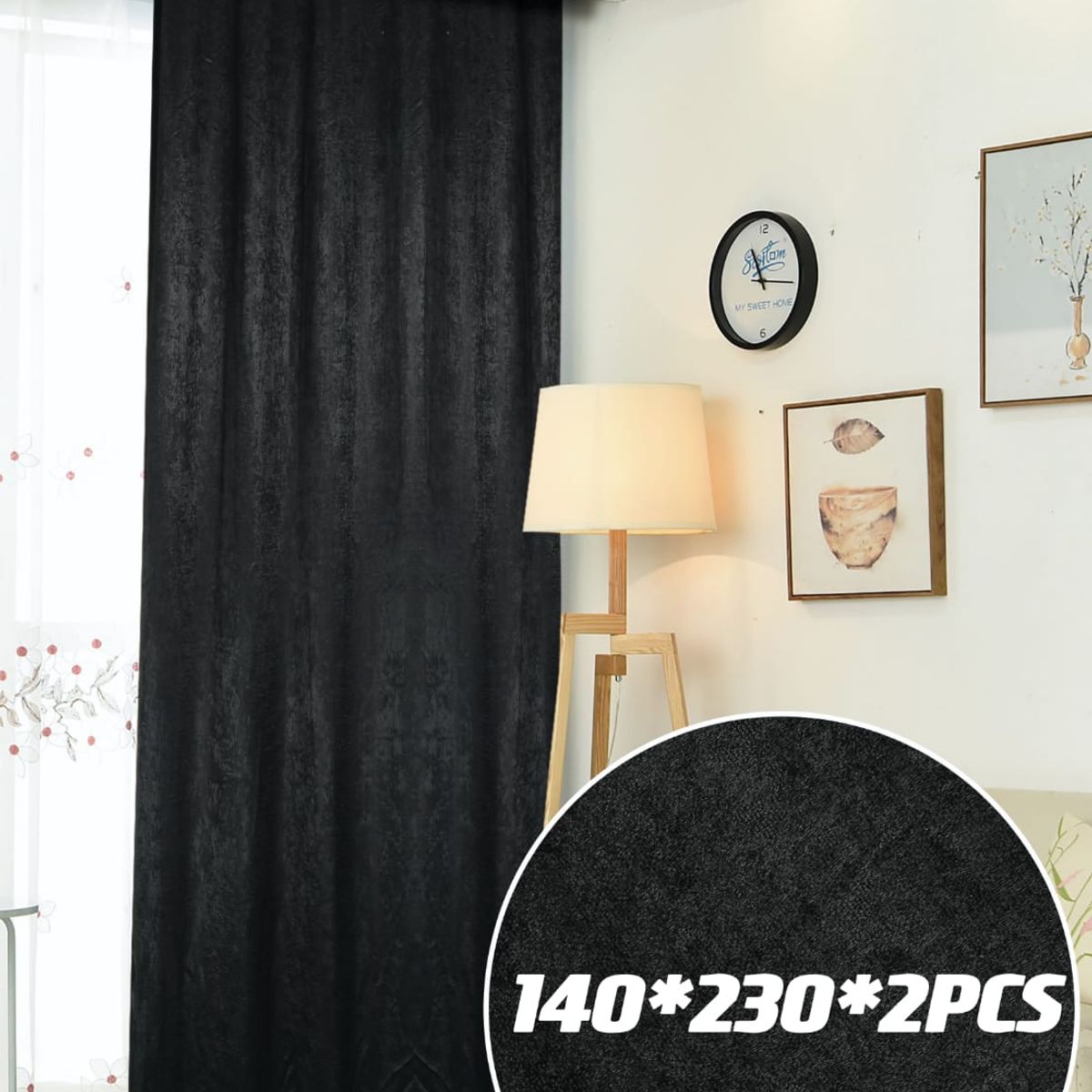 GENERICO - Cortinas para living tela rustica no blackout