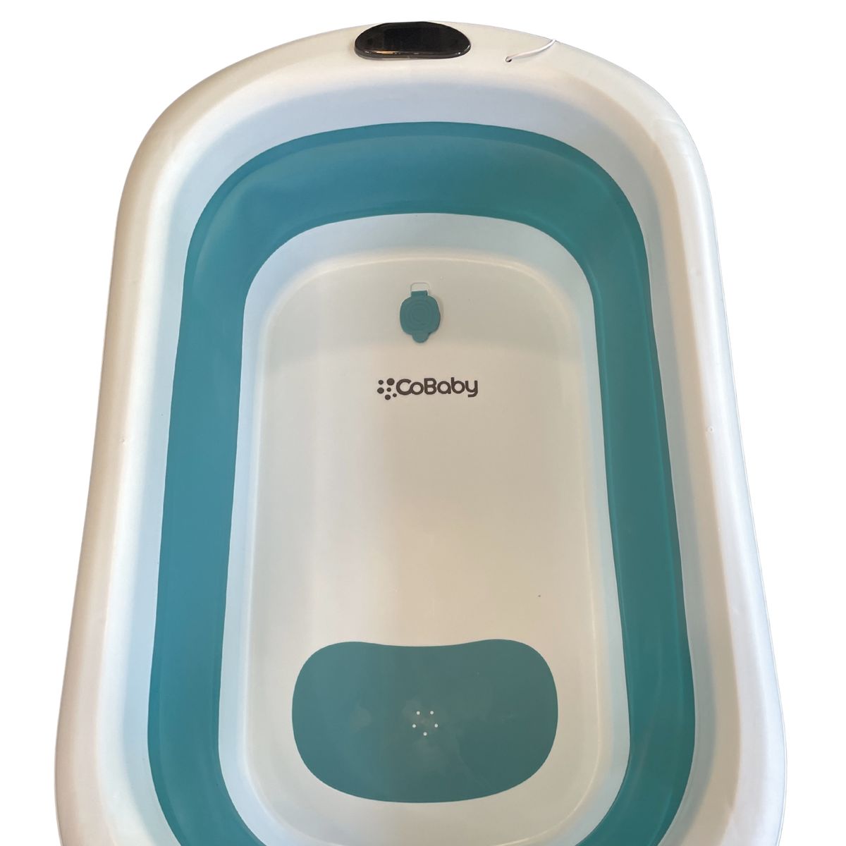 COBABY - Bañera plegable verde con hamaca y termometro CoBaby