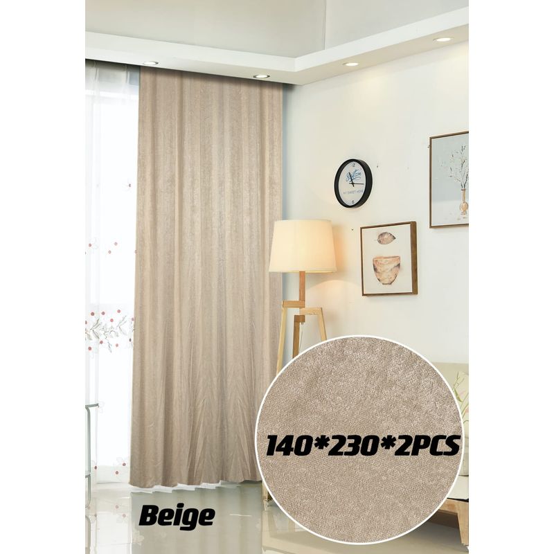 GENERICO - Cortinas para living tela rustica no blackout
