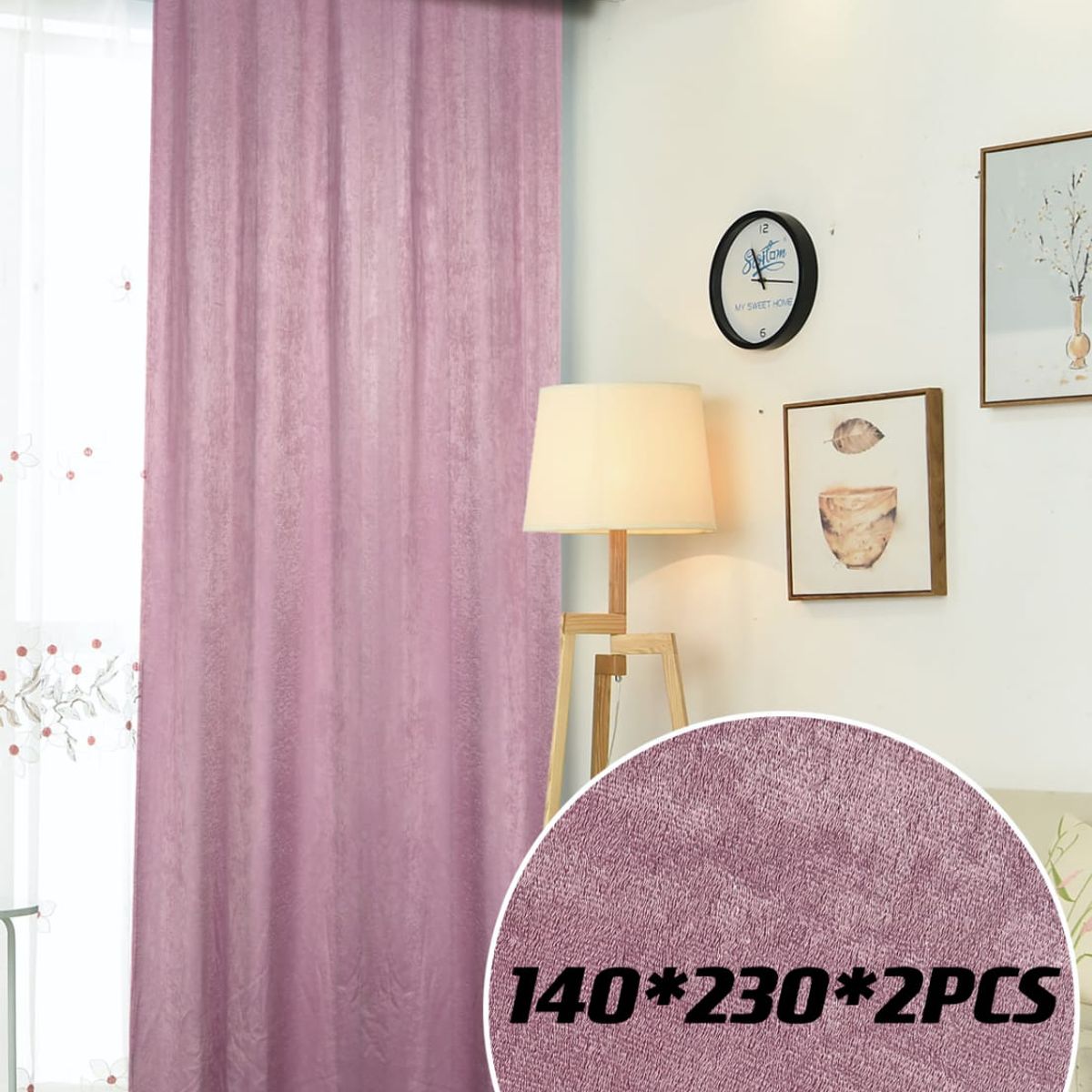 GENERICO - Cortinas para living tela rustica no blackout