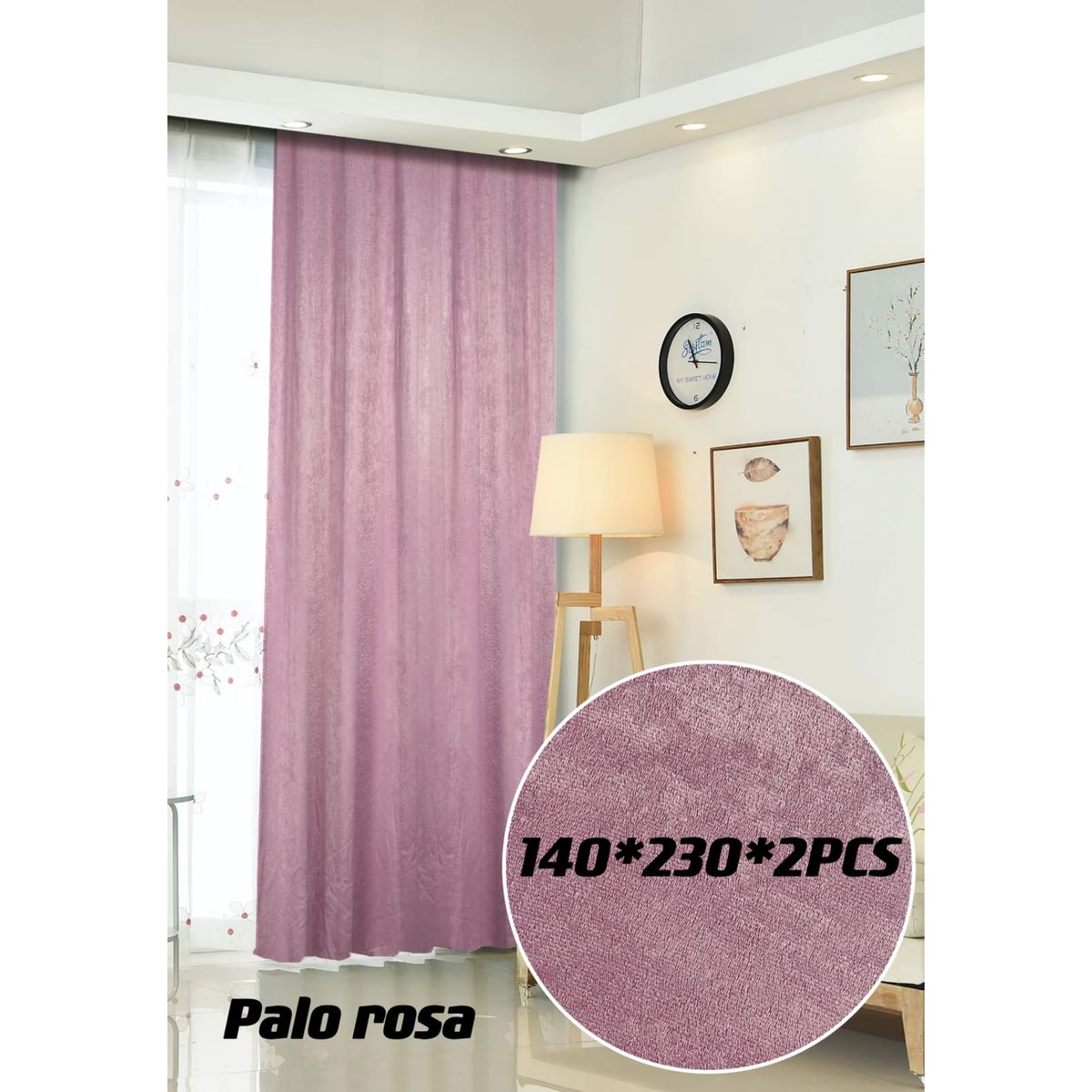GENERICO - Cortinas para living tela rustica no blackout