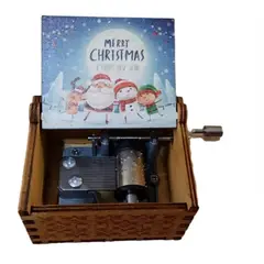 GENERICO - CAJA MUSICAL DE MADERA DE NAVIDAD CAFE