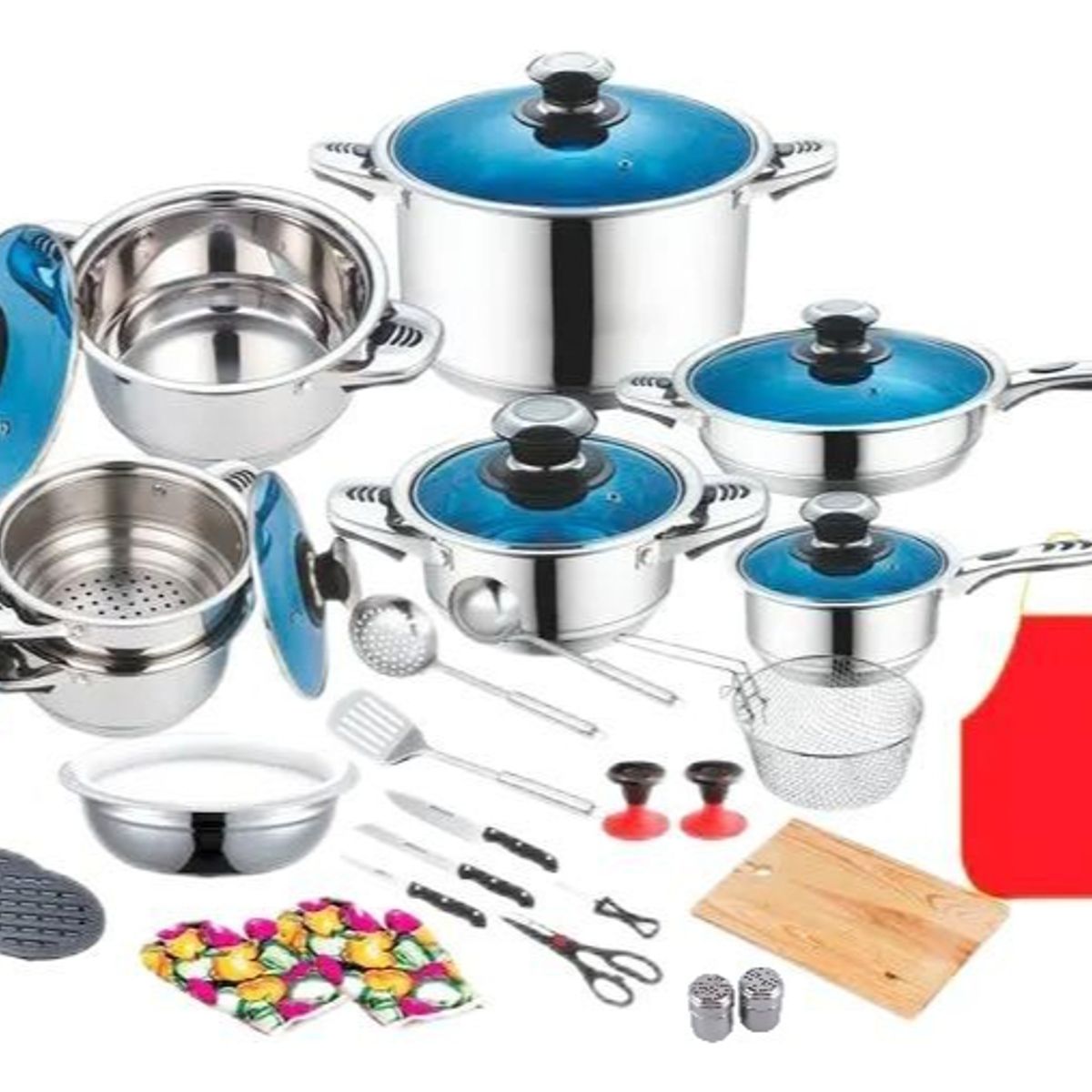 U BUY - Bateria De Cocina Acero Inoxidable Inducción 50 Piezas