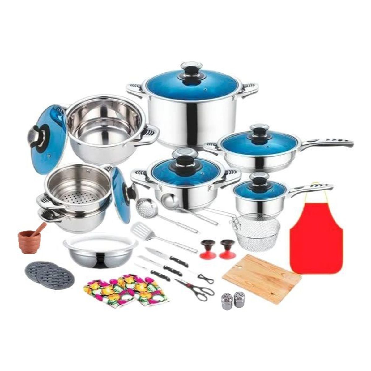 U BUY - Bateria De Cocina Acero Inoxidable Inducción 50 Piezas