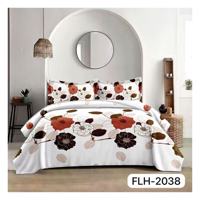 GENERICO - Cubrecama Quilt Verano 2 Plazas - Blanco Rosas FLH2038