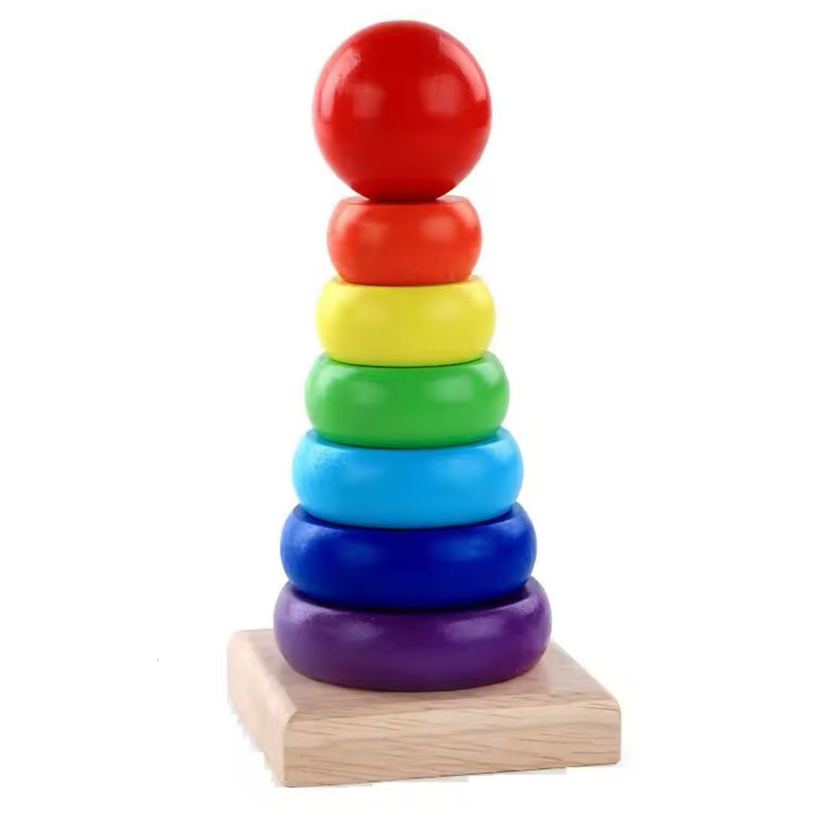 GENERICO - Torre Madera Juego De Encaje Didactico Metodo Montessori