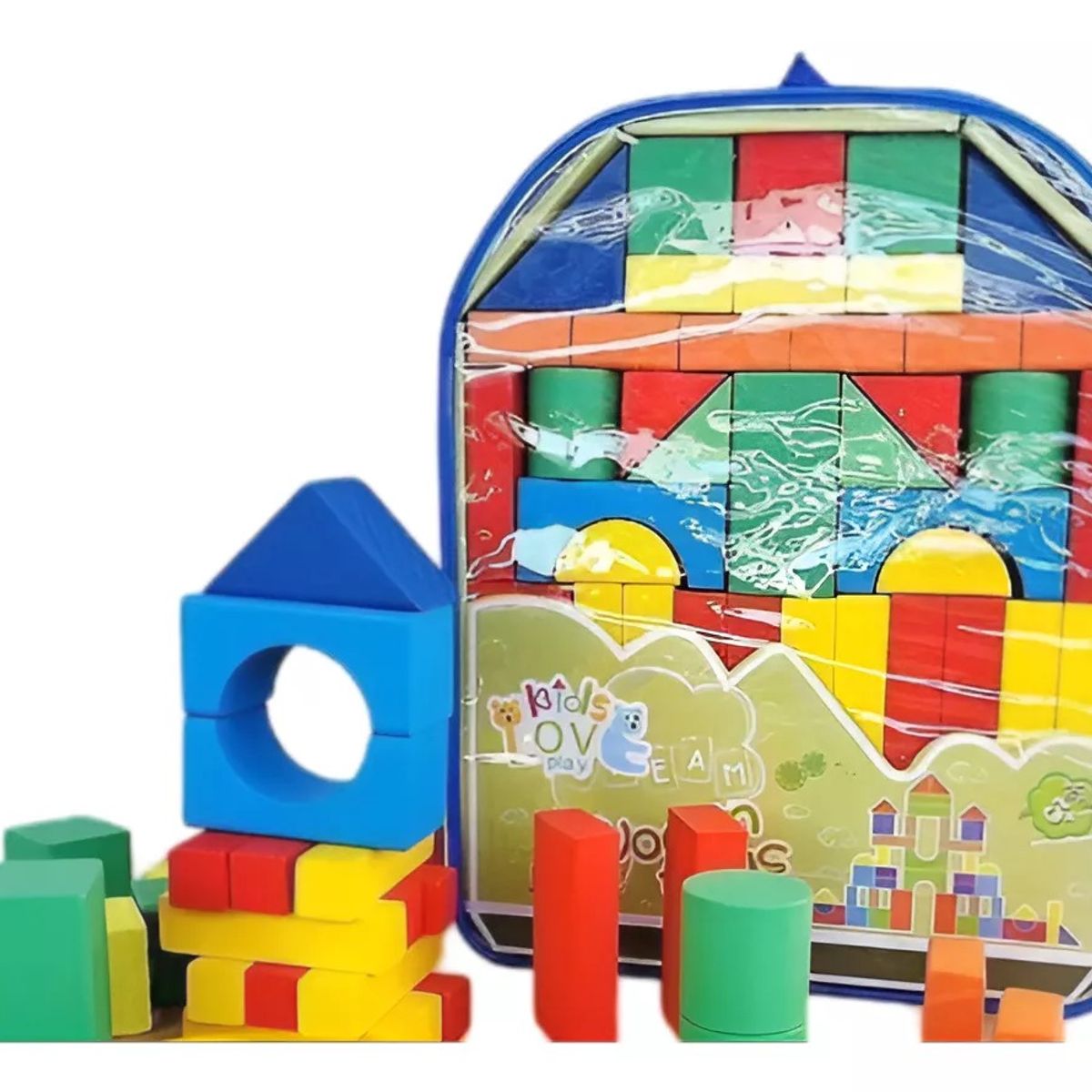 GENERICO - Juguete Montessori Mochila Bloques De Madera Didáctico