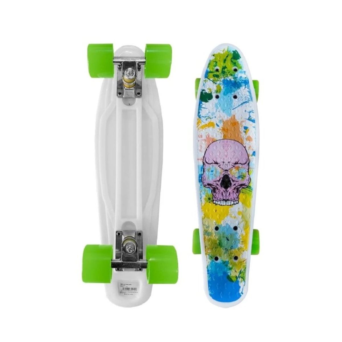 GENERICO - Skate Penny Board Patineta Skull Full Color Niños Green