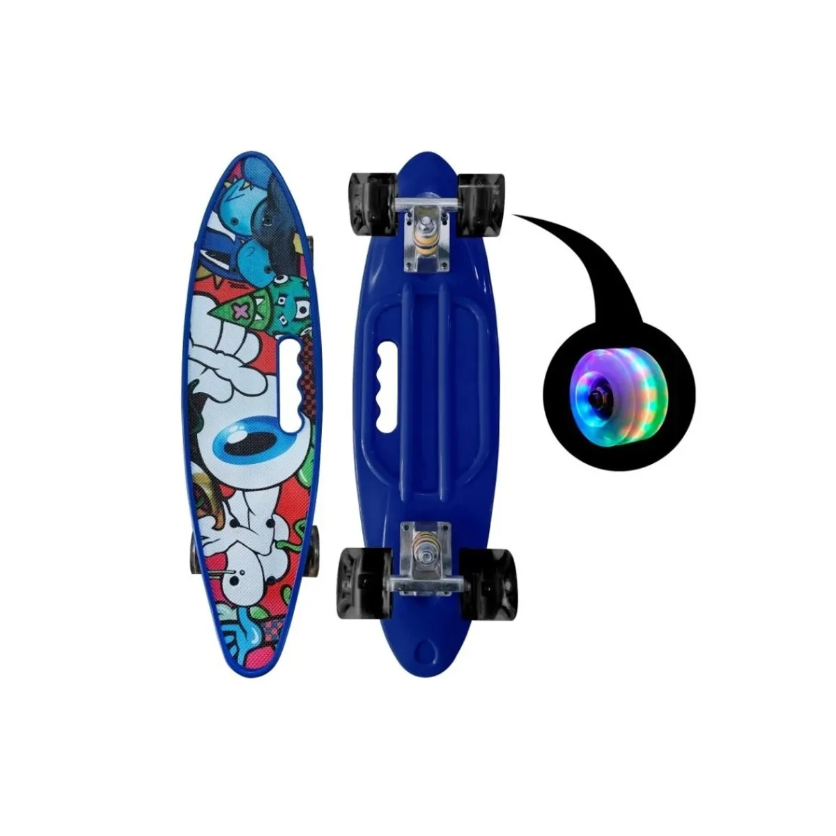 GENERICO - Skate Penny Cruiser Patineta Full Colores Ruedas Led  diseño