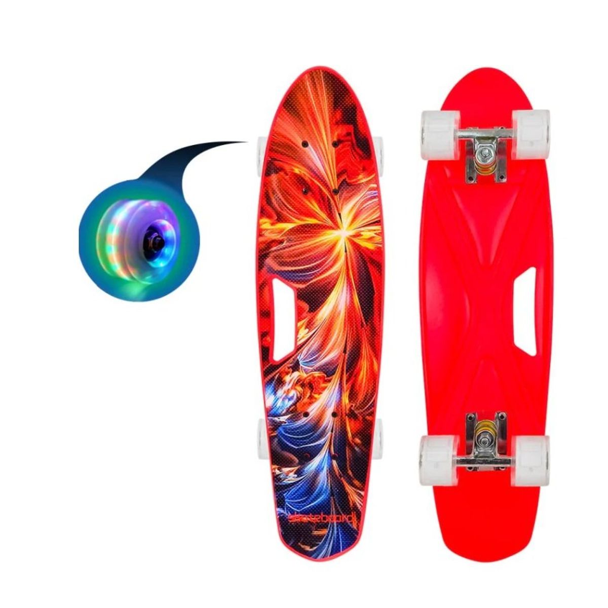 GENERICO - Skate Penny Slalom Patineta Red Flash Ruedas Led Niños