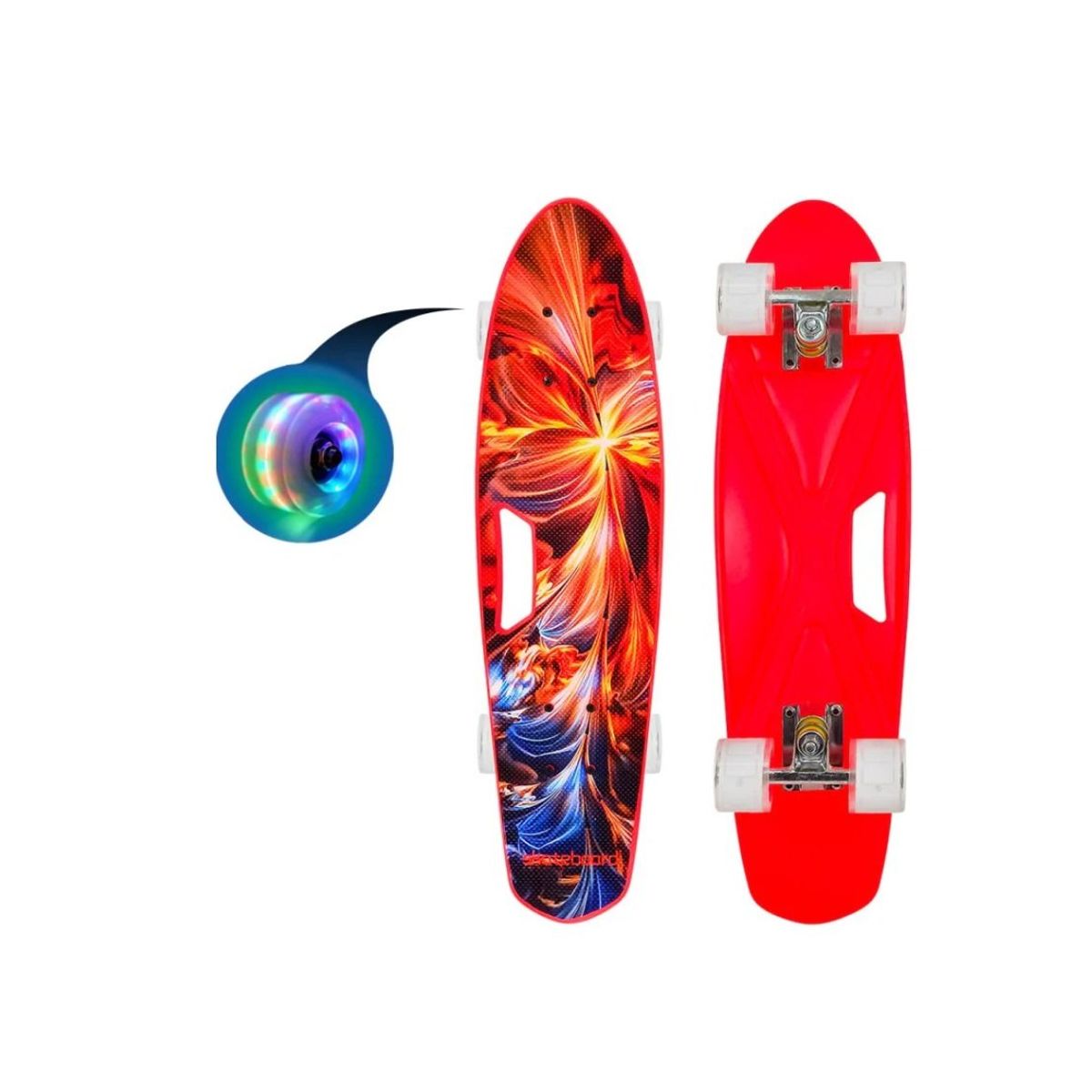 GENERICO - Skate Penny Slalom Patineta Red Flash Ruedas Led Niños