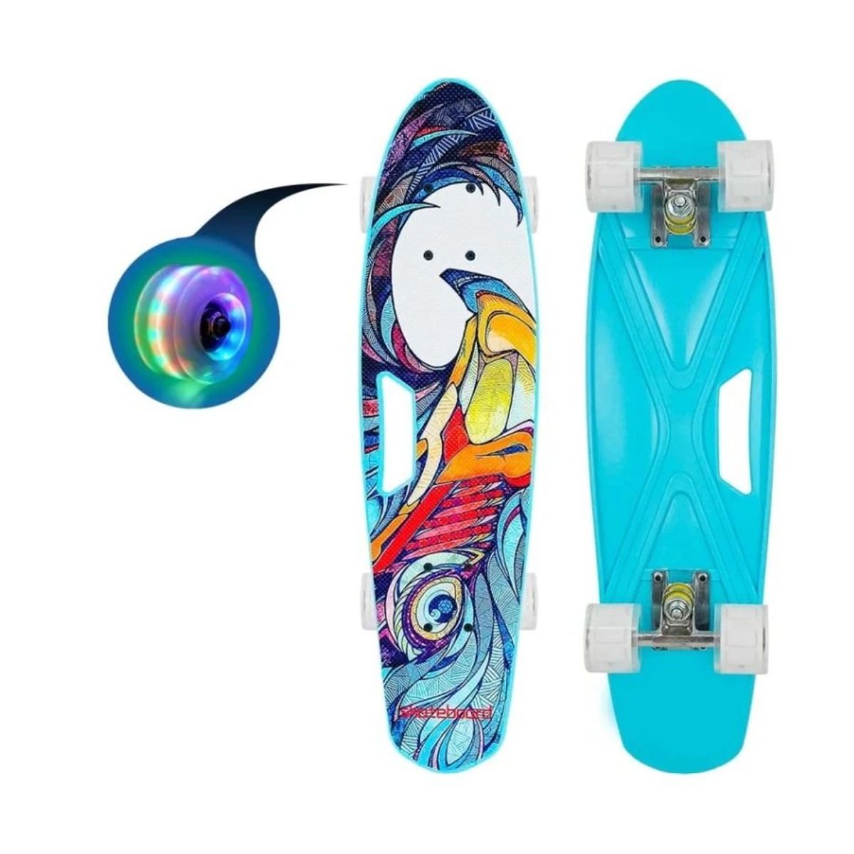 GENERICO - Skate Penny Slalom Patineta Waves Celestial Ruedas Led Niños