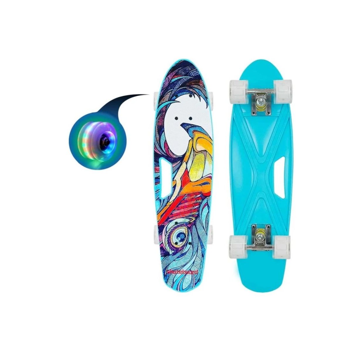 GENERICO - Skate Penny Slalom Patineta Waves Celestial Ruedas Led Niños