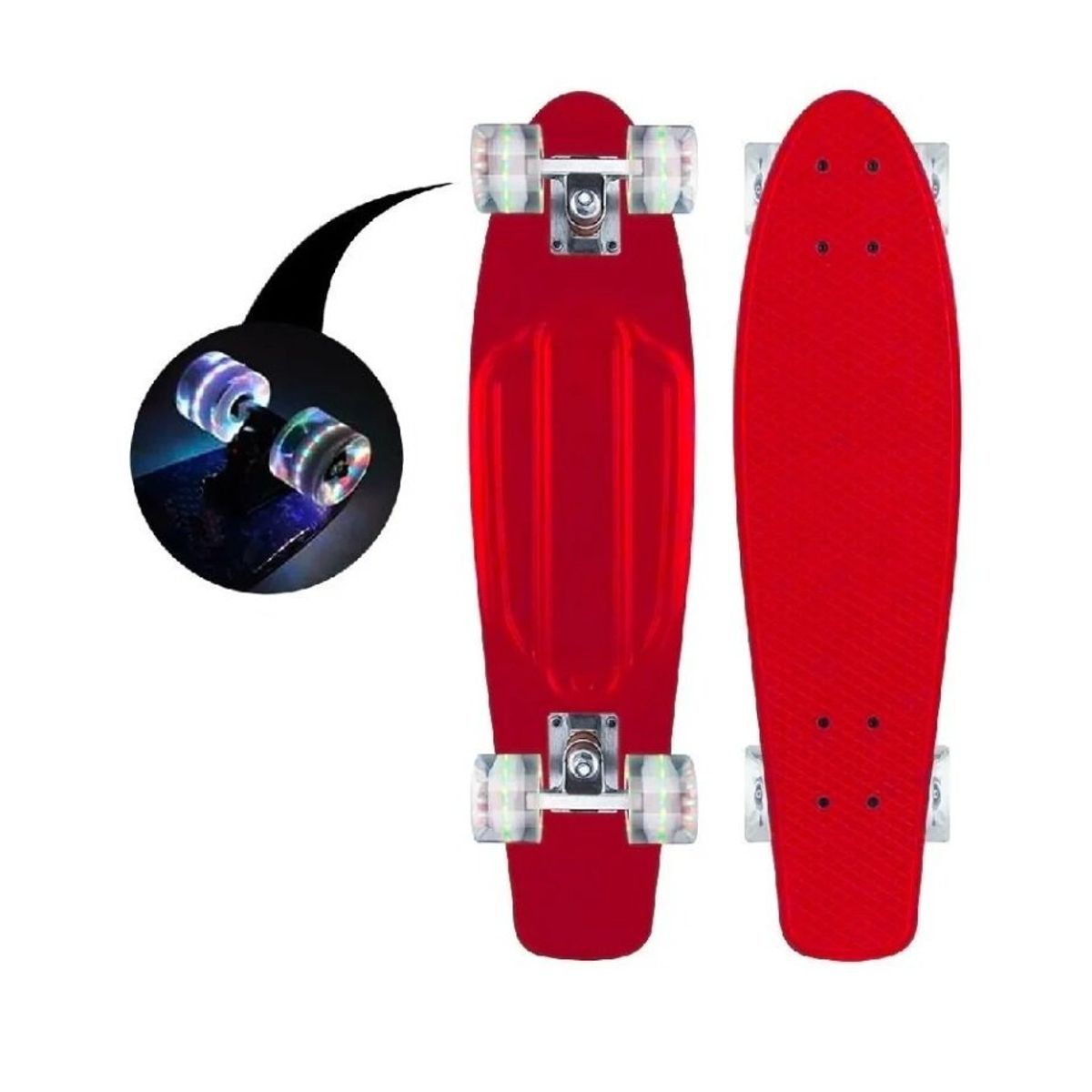 GENERICO - Skate Penny Patineta Rojo Ruedas Led Niños Red Red