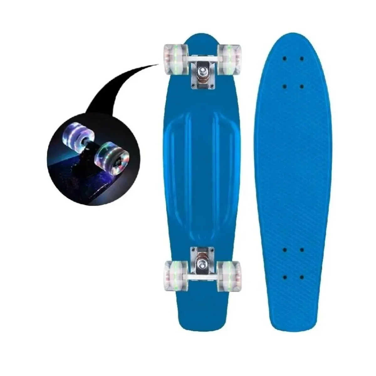 GENERICO - Skate Penny Patineta Celeste Ruedas Led Niños Blue