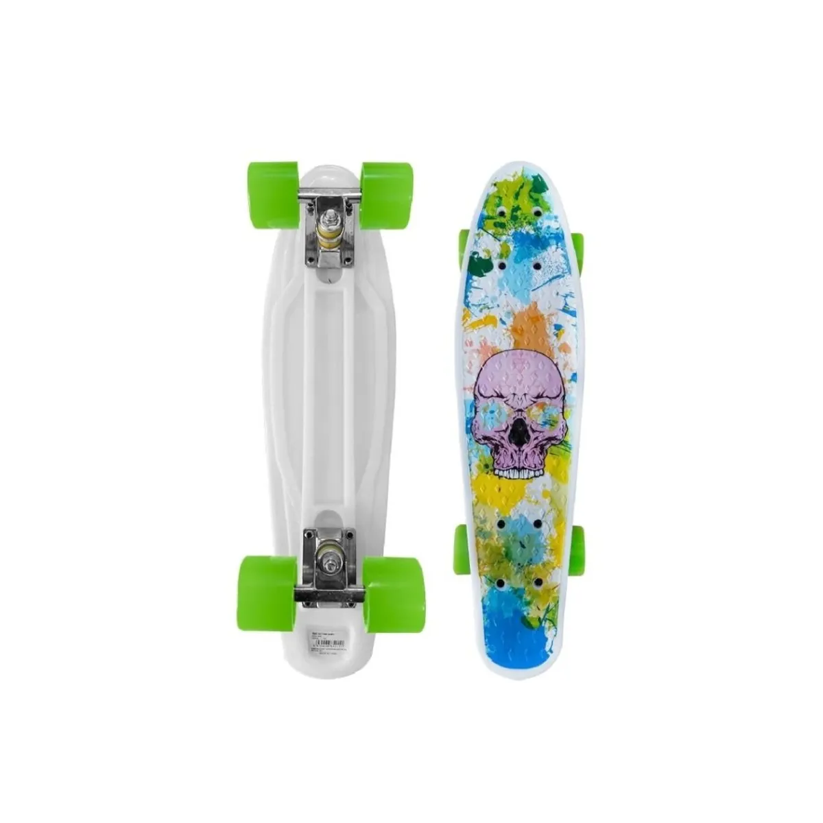 GENERICO - Skate Penny Board Patineta Skull Full Color Niños Verde