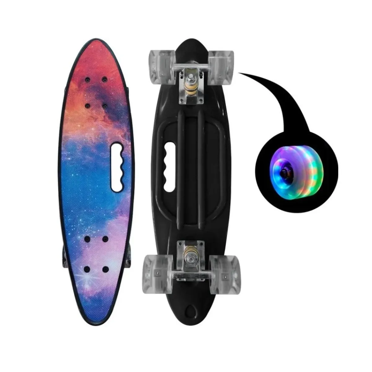 GENERICO - Skate Penny Cruiser Patineta Universe Ruedas Led Niños Negro