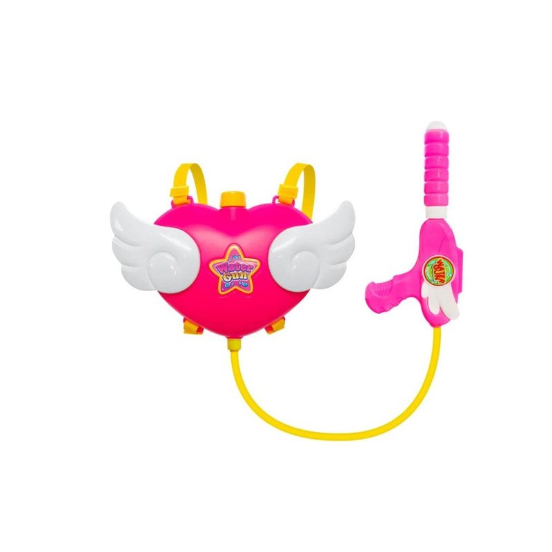 GENERICO - Mochila Lanza Agua Corazón 3.5 Litros Niños Juguete Rosa