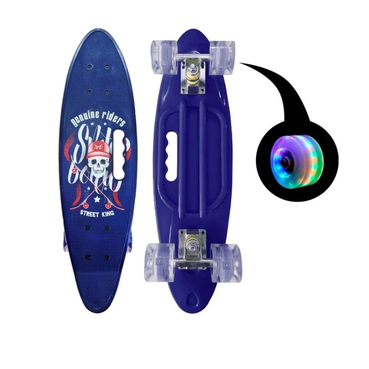 GENERICO - Skate Penny Cruiser Patineta Street King Ruedas Led  Morado
