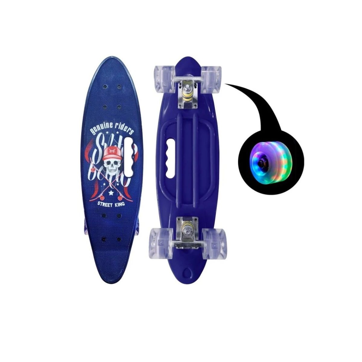GENERICO - Skate Penny Cruiser Patineta Street King Ruedas Led  Morado