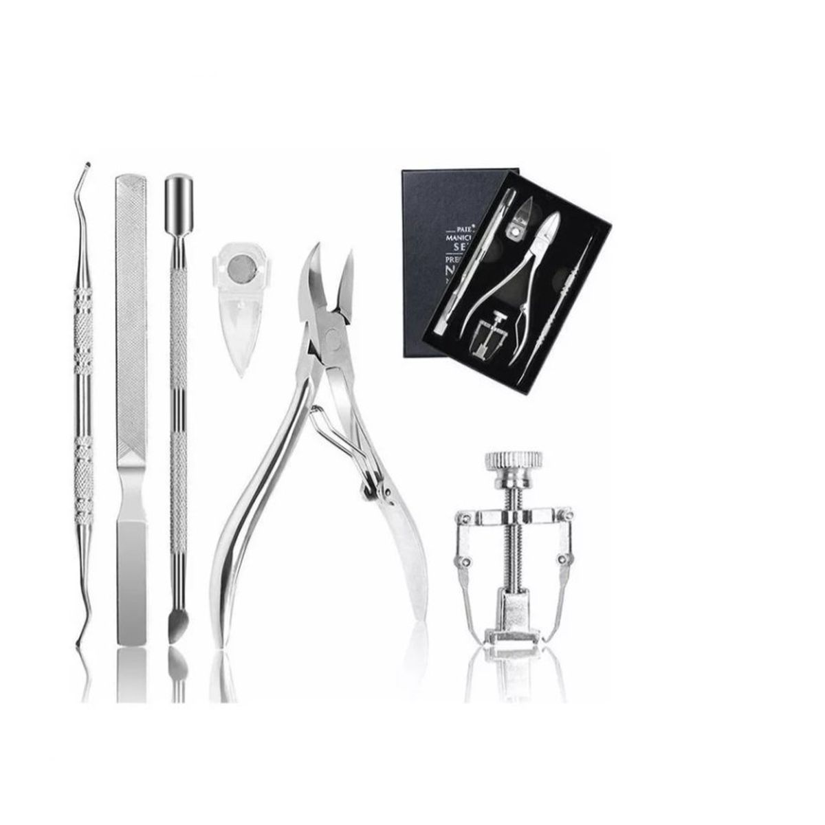 GENERICO - Set Herramientas Uñas Encarnadas Set Pedicura Corta Uñas