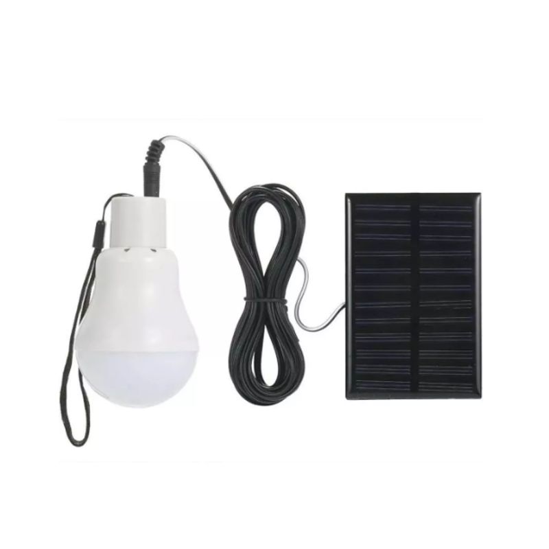 GENERICO - Lampara Ampolleta Led 800mah + Panel Solar Camping