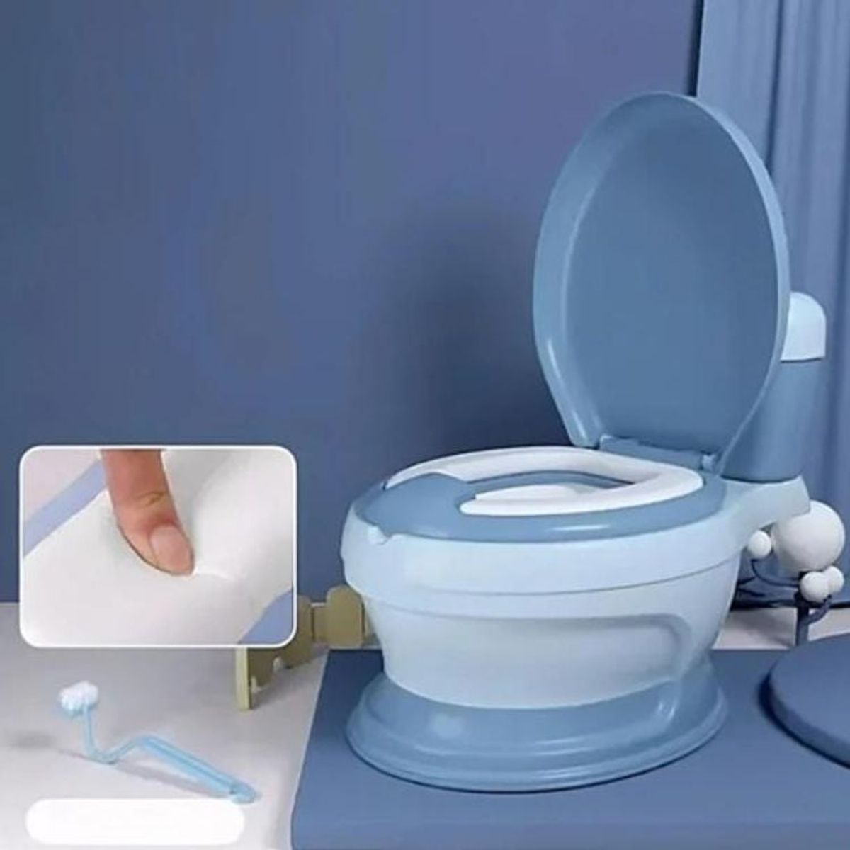 CRUSEC - Pelela Bacinica Infantil Baño Bebe Niño Y Niña - Azul