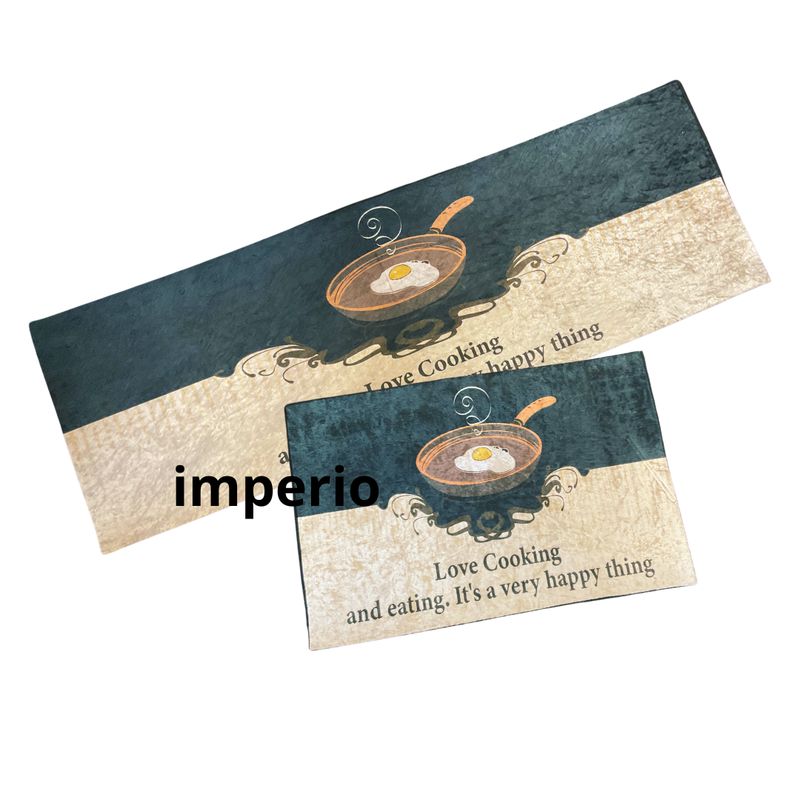 GENERICO - Set 2 Alfombra Cocina Piso Entrada Antideslizante Geometric