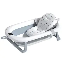 COBABY - Bañera plegable Gris con hamaca y termometro