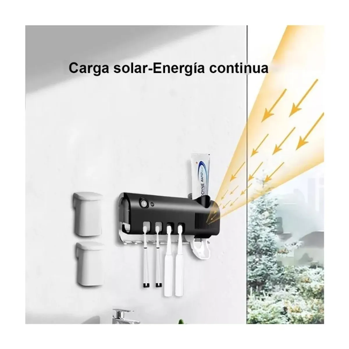 GENERICO - Porta Cepillos Dispensador De Pasta Antibacterial Recargable