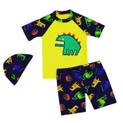 JUMP KIDS - Traje De Baño 3 Piezas Manga Corta Dinosaurios