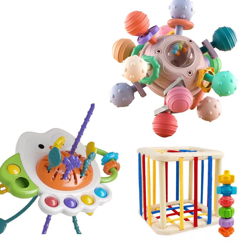 GENERICO - Pack 3 Estimulación Temprana - Juguete Sensorial