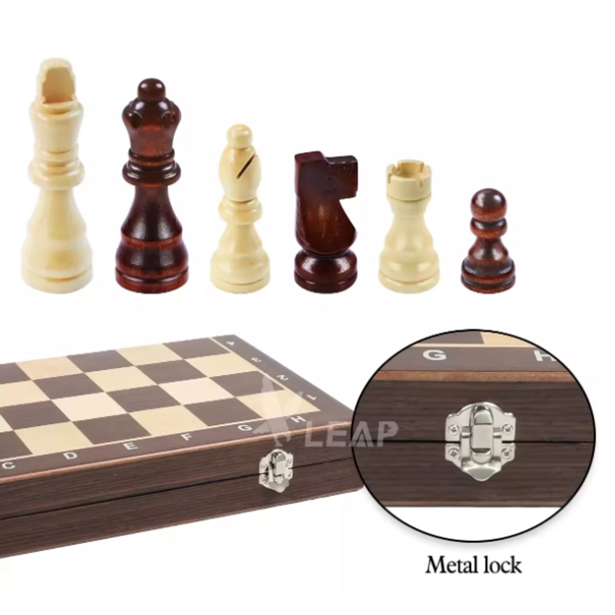 NACION AJEDREZ - Tablero De Ajedrez Madera Plegable Y Magnético Premium 40x40