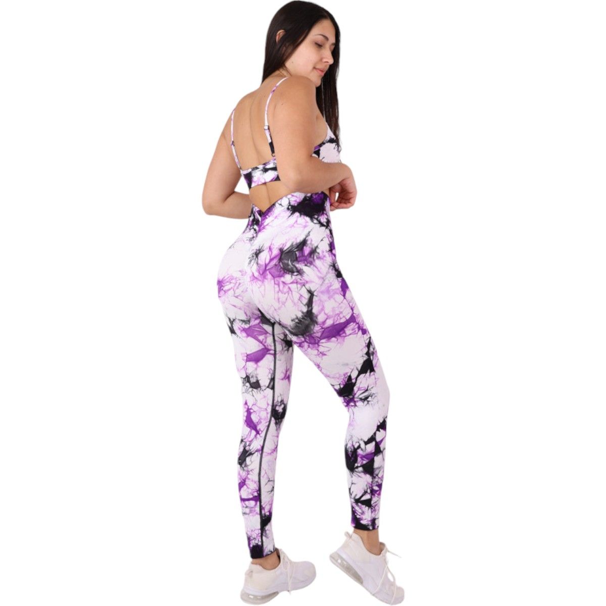 GENERICO - Conjunto Largo Peto y Calza Tiro Alto Tie dye Claro