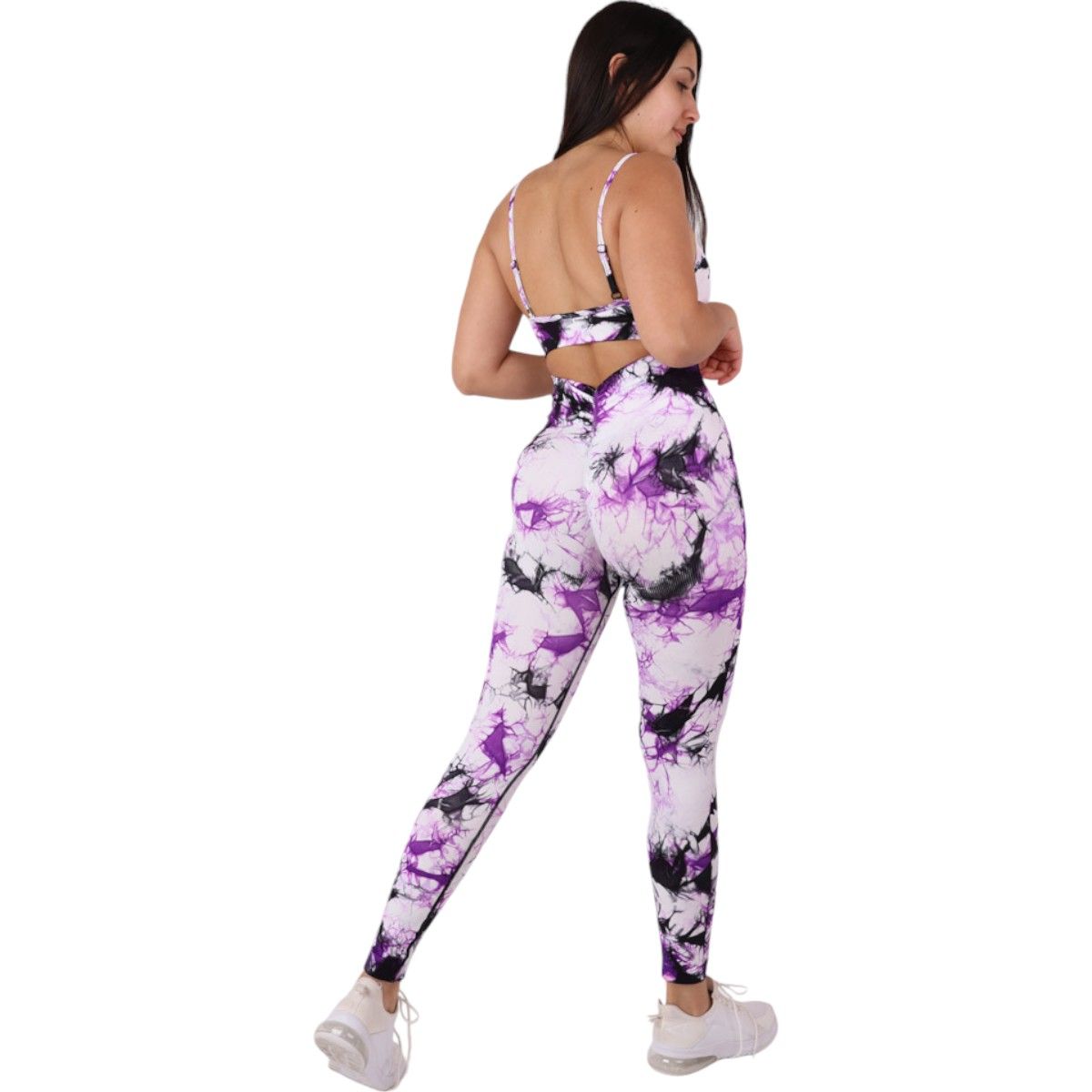 GENERICO - Conjunto Largo Peto y Calza Tiro Alto Tie dye Claro